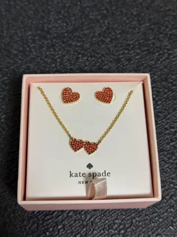 kate spade 하트 모티브 목걸이 & 귀찌 세트