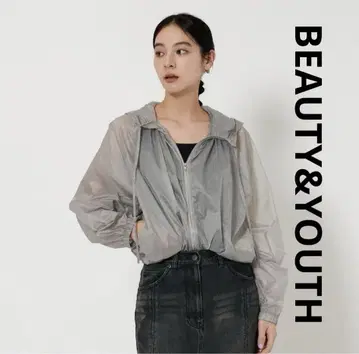 BEAUTY&YOUTH 나일론 숏 후디 시어 아우터