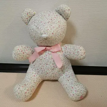 랄프 로렌 꽃무늬 리본 포함 곰 봉제 인형