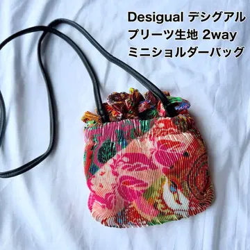 Desigual 데시구알 플리츠 원단 2way 미니 숄더백 일본 의류
