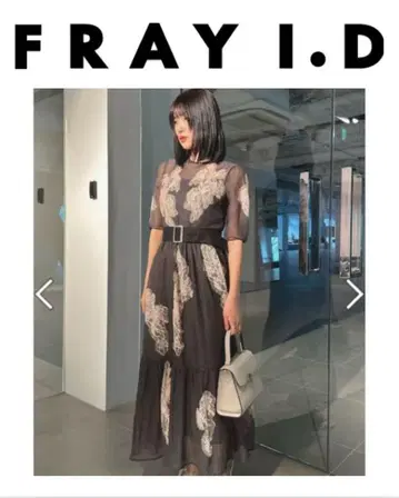 새상품급 FRAY I.D 프레이 아이디 레이스 모티브 반팔 롱 드레스
