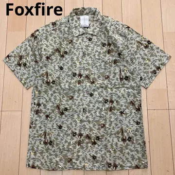 Foxfire 폭스 파이어 반팔 셔츠 올 패턴 카키 M 사이즈