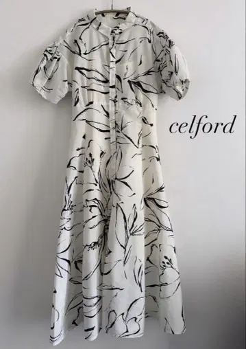 CELFORD 꽃무늬 반팔 셔츠 원피스 36