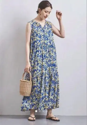 UNITED ARROWS 티어드 맥시 원피스