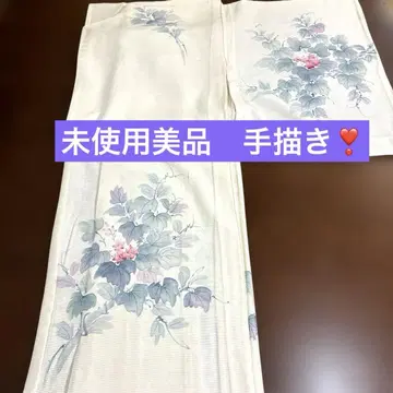 여름 기모노 손으로 그린 순수 실크 명주 후리 미사용 새상품급(^^)