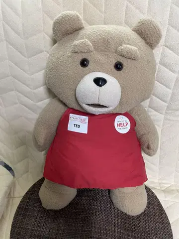 TED 봉제 인형 빨간색 에이프런