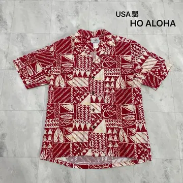 USA제 HO ALOHA 호아로하 알로하 셔츠 반팔 올 패턴 오픈 카라