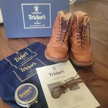 Tricker's 브라운 가죽 부츠 24.5cm