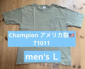 Champion 미국제 T1011 남성용 티셔츠 L 올리브