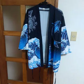 CONJUESS 2XL 파도와 물고기 기모노