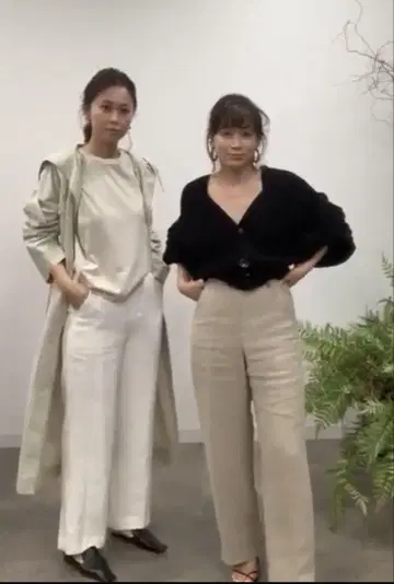 etretokyo 린넨 센터 프레스 팬츠