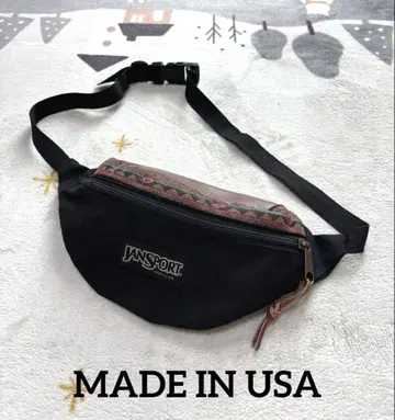 레어 90년대 USA제 jansport 바디백 블랙 티롤리안 가죽
