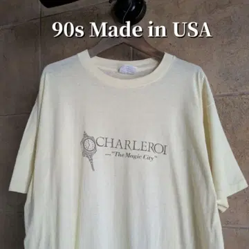 90s USA제 Charleroi 거리 시계 티셔츠 싱글 스티치 XL