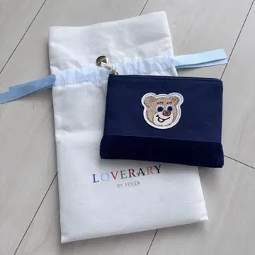 러브러리 바이 페이러 올드 테디 와펜 파우치 네이비 미사용 새상품