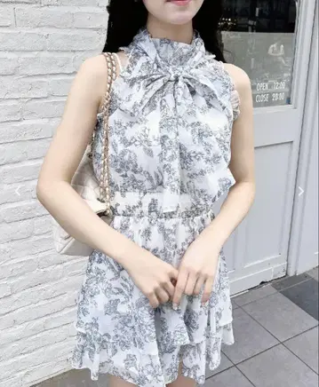 INGNI 2Way 리본 아메스리 프릴 미니 원피스