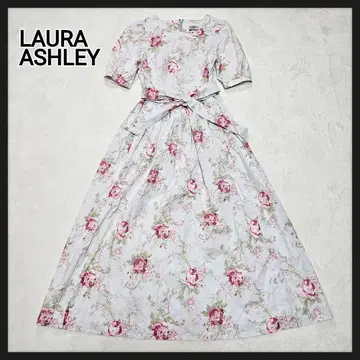 LAURA ASHLEY 롱 원피스 꽃무늬 허리 리본 9호
