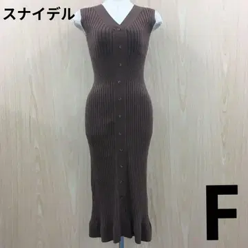 스나이델 슬리브리스 리브 롱 원피스 F0707B05