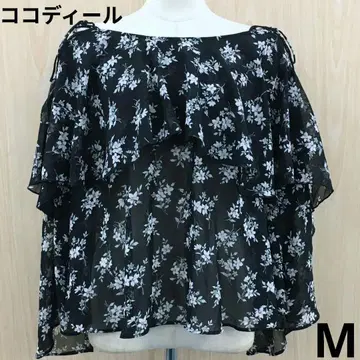 코코딜 꽃무늬 시어 프릴 셔츠 F0707A09