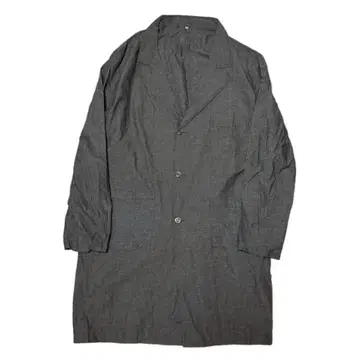 80년대 유로 빈티지 블랙 샴브레이 아틀리에 코트