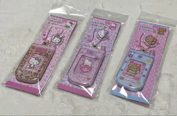 헬로키티 슬라이드 피처폰 키링 3종 세트