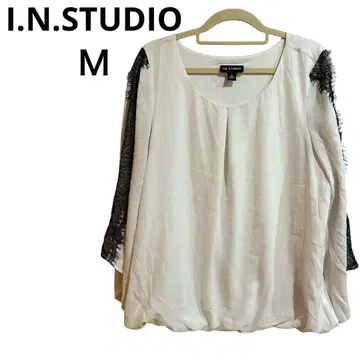 I.N. STUDIO 화이트 레이스 긴팔 셔츠 M