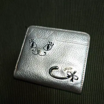 ANNA SUI 실버 고양이 얼굴 접이식 지갑 마이티티