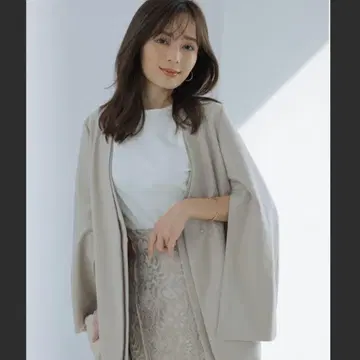 anuans 레이어드 컬러 슬릿 슬리브 자켓 베이지