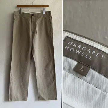 새상품급 Margaret Howell 코튼 린넨 턱 팬츠 베이지