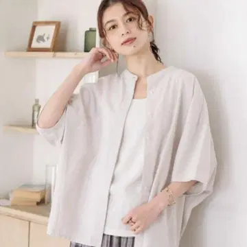 스튜디오 클립 다기능 코쿤 밴드 카라 셔츠 접촉 냉감 그레이지
