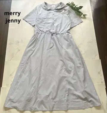 새상품급 merry jenny 더블 프릴 롱 원피스 허리 리본