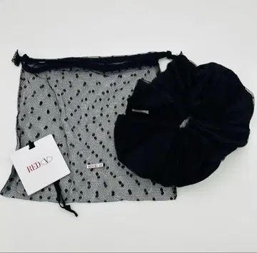 미사용 새상품 레드 발렌티노 스크런치 도트 레이스