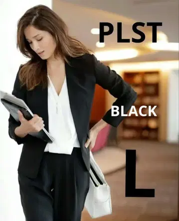 PLST L 블랙 봄/여름 노카라 자켓 블랙