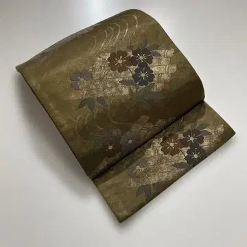 No.2580 순수 실크 꽃 뗏목 금실 호일 후쿠로 오비