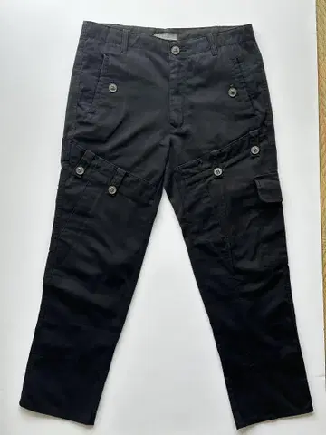 Alexander McQueen 블랙 카고 팬츠 멀티 포켓