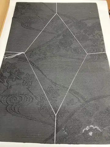 상복 여름용 오비 명주 순수 실크 물줄기 무늬 국화 단풍