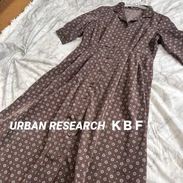 어반 리서치 KBF 드레이프감 코몬 무늬 롱 올 패턴 원피스