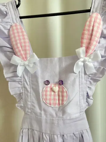 나일 퍼치 토끼 귀가 달린 에이프런 원피스