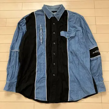 7.7 EXPRESS RIDERS 익스프레스 라이더 절개 데님 셔츠 XL