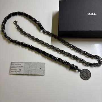 M.U.L M.U.L 가죽 체인 라리엣 목걸이 매트 그레이
