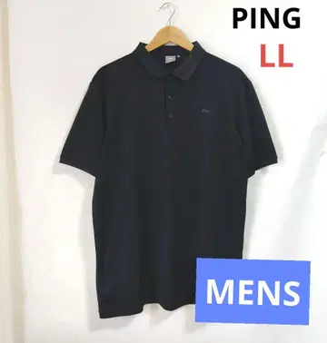 PING 폴로 셔츠 남성용 블랙 LL/XL 골프/스포츠/테니스
