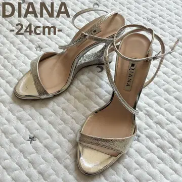 DIANA 다이애나 실버 샌들 24 하이힐 라메 갈라짐 가공