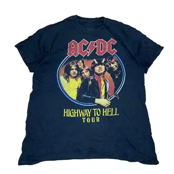 AC/DC 구제 의류 블랙 M 락 밴딩 티셔츠