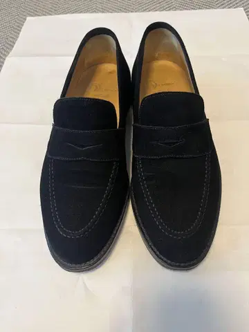 새상품급 디메라 로퍼 6 1/2 25.5cm 상당 스웨이드 블랙