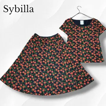 Sybilla 셋업 꽃무늬 자수 일본제 손세탁 OK 코튼
