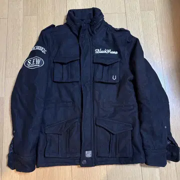 Black Flame 자수 자켓 블랙