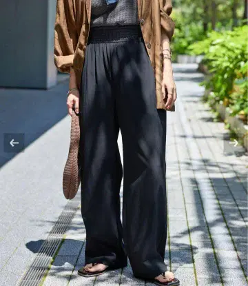 JOURNAL STANDARD 나일론 스트레치 와이드 팬츠 블랙 36