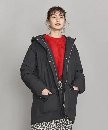 B&YUNITED ARROWS 미들 후디 다운 코트