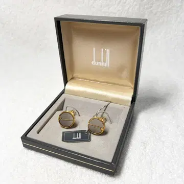 새상품급 던힐 dunhill 커프스 d 로고 골드 그레이 실버 박스 포함
