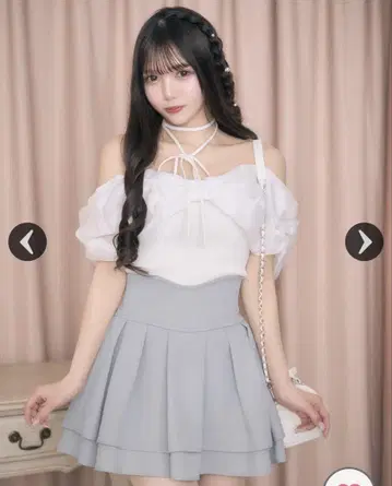 미셸 마카롱 슬림 레그 스커트 S 블루 그레이