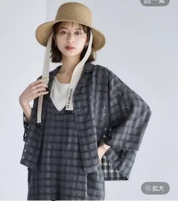 모듬 체크 오픈 카라 셔츠 스모크 체크